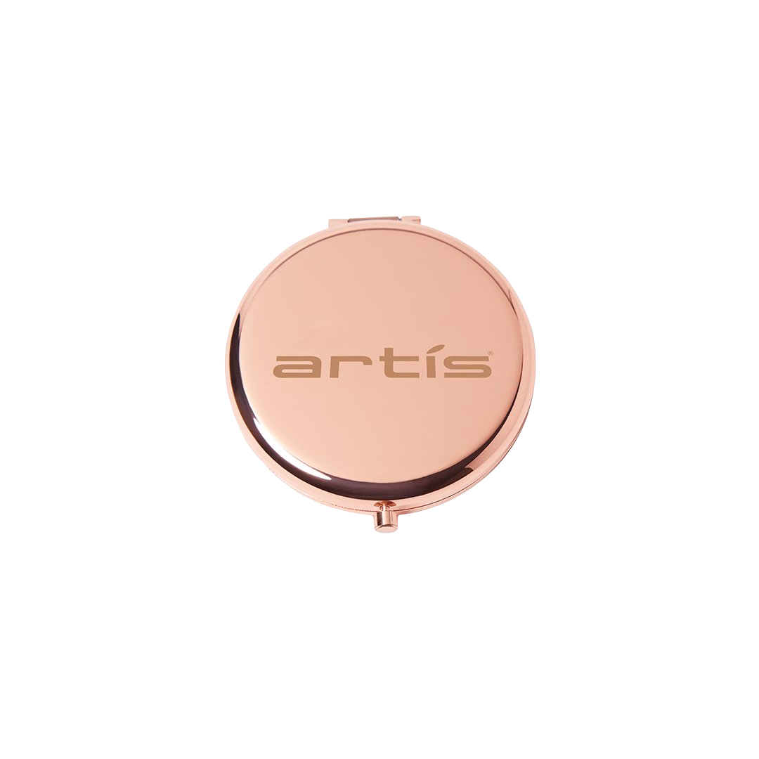 dual mirror rose gold compact