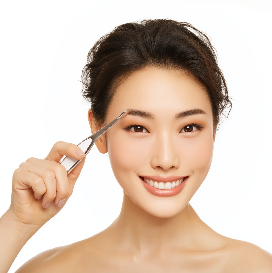 model using elite linear 1 brush to perfect brows