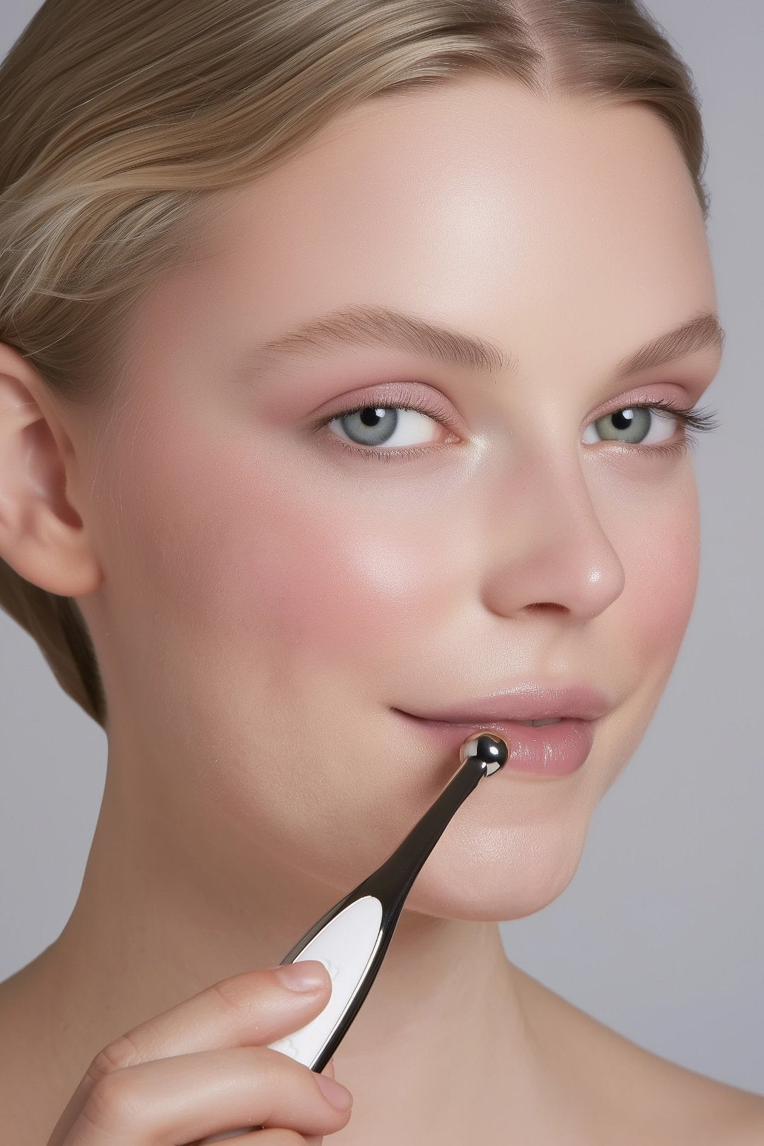 model using elite circle 1 to apply and distribute lip colour
